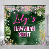 Aperturee - Aperturee Green Monstera Haw Aiian Night Custom Name Backdrop